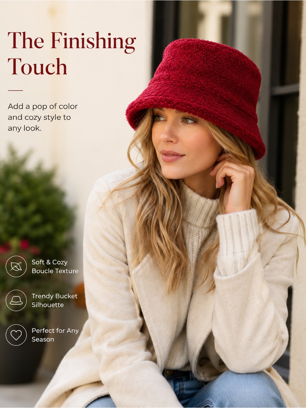 Accessories Vibrant Red Women's Hat